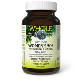 Natural Factors Multivitamine Femmes 50+ 120 comprimés vegans avec étiquette