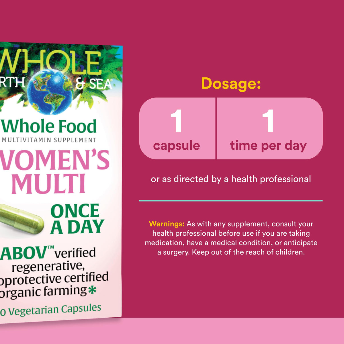 Natural Factors Multivitamines Femme 60 Capsules Végétariennes vue de côté
