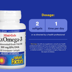 Natural Factors Omega-3 1 060 mg gélules avec boîte