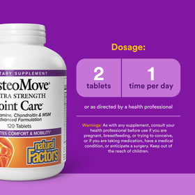 Natural Factors OsteoMove Extra Strength 120 comprimés en boîte
