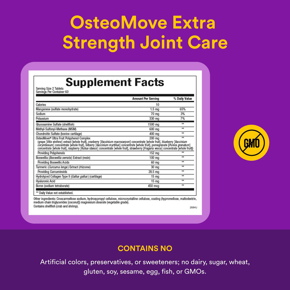 Natural Factors OsteoMove Extra Strength 120 comprimés sur une table