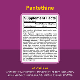 Natural Factors Pantethine B5 450 mg 60 gélules molles sur une table en bois