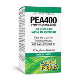 Natural Factors PEA400 400 mg Capsules Végétariennes, vue avant