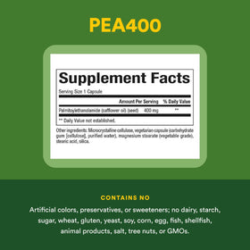 Natural Factors PEA400, capsules dans leur emballage