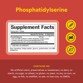 Natural Factors Phosphatidylserine sur fond blanc