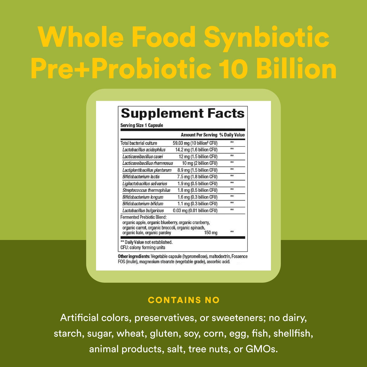 Natural Factors Probiotique 10 Milliards - Capsules sur fond blanc