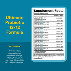Natural Factors Probiotique 12/12 120 Capsules Végétales, capsules individuelles