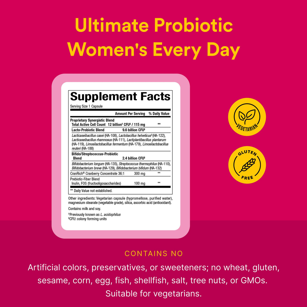 Natural Factors Probiotique Femme - Vue arrière du produit