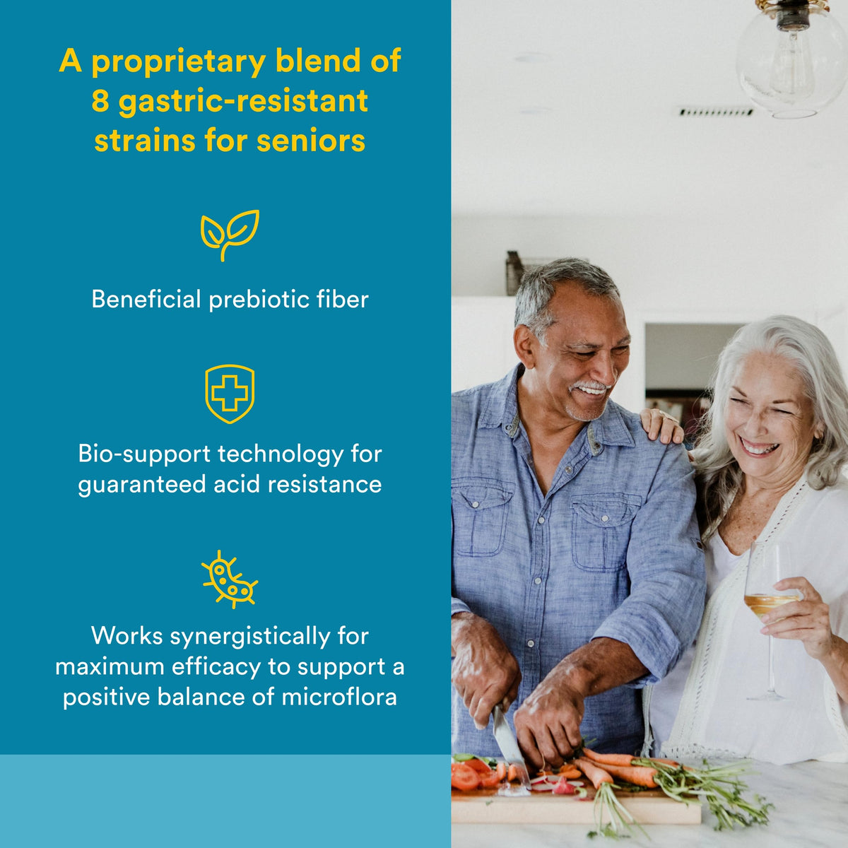Natural Factors Probiotique Senior 35 Milliards CFU - étiquette du produit
