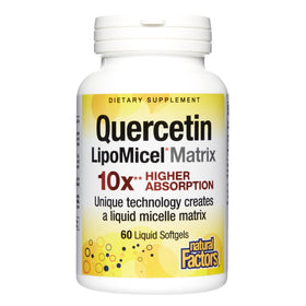 Natural Factors Quercetin LipoMicel Matrix 250 mg gélules molles face