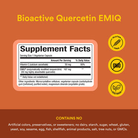 Natural Factors Quercétine Bioactive EMIQ 50 mg 60 Veg Caps en gros plan
