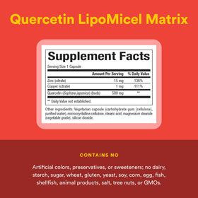 Natural Factors Quercétine - Capsules sur fond blanc