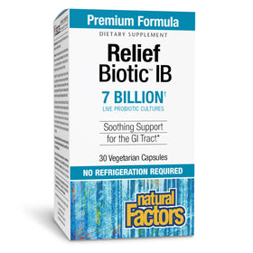 Natural Factors ReliefBiotic IB 30 capsules vue de face
