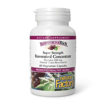 Natural Factors ResveratrolRich 250 mg capsules front view