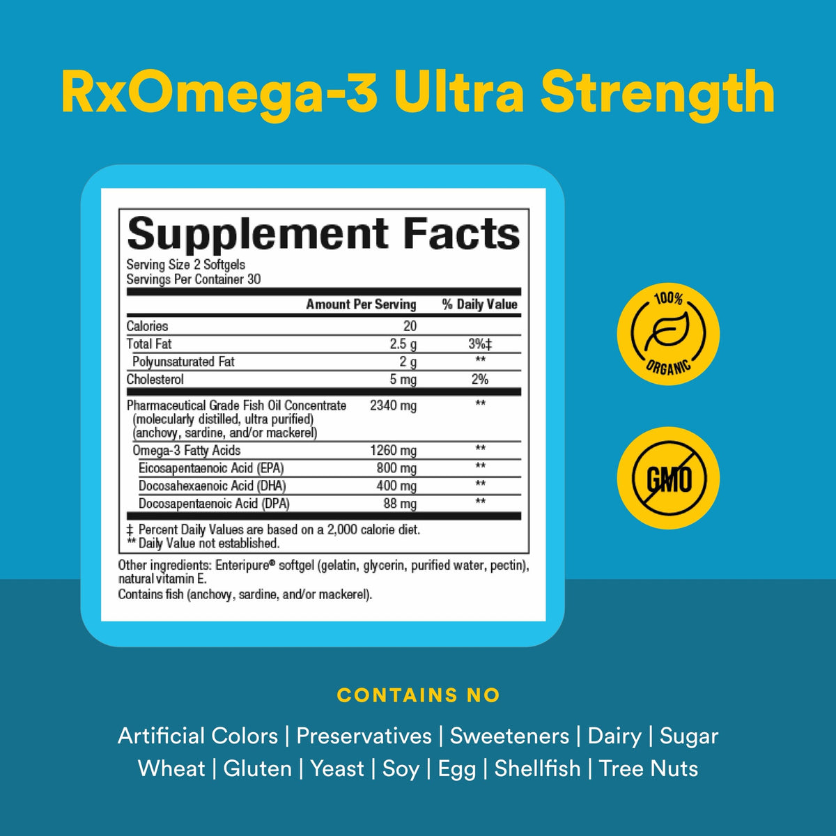 Natural Factors RxOmega-3 boîte contenant 60 gélules