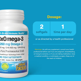 Natural Factors RxOmega-3 gélules avec un verre d'eau