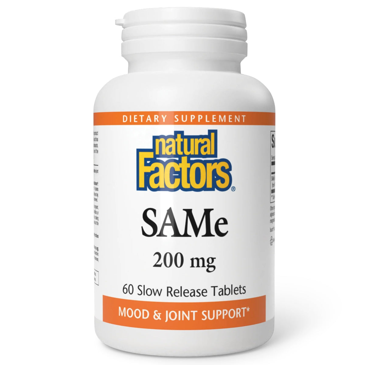 Natural Factors SAMe 200 mg comprimés à libération prolongée, boîte de 60
