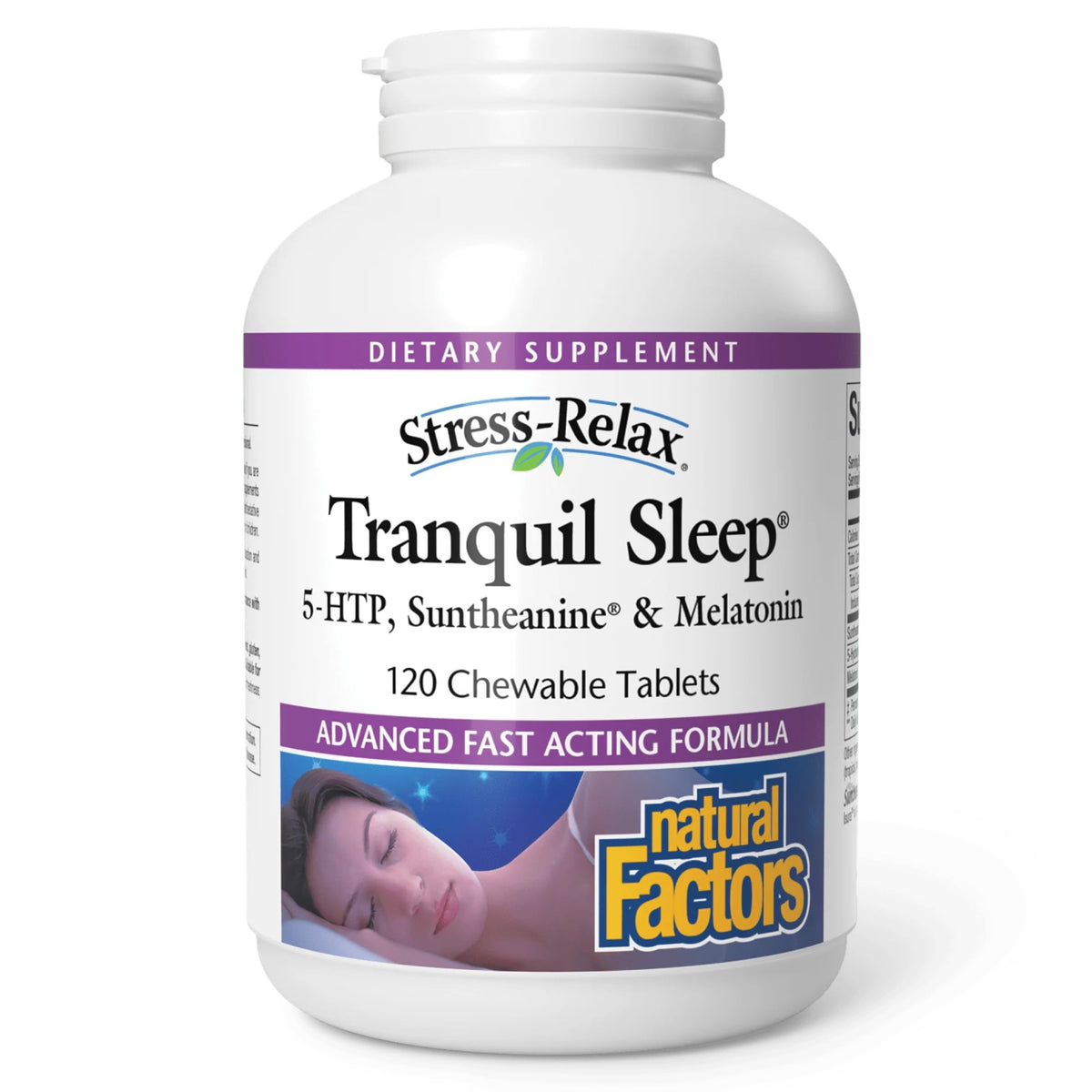 Natural Factors Tranquil Sleep 120 comprimés vue de face