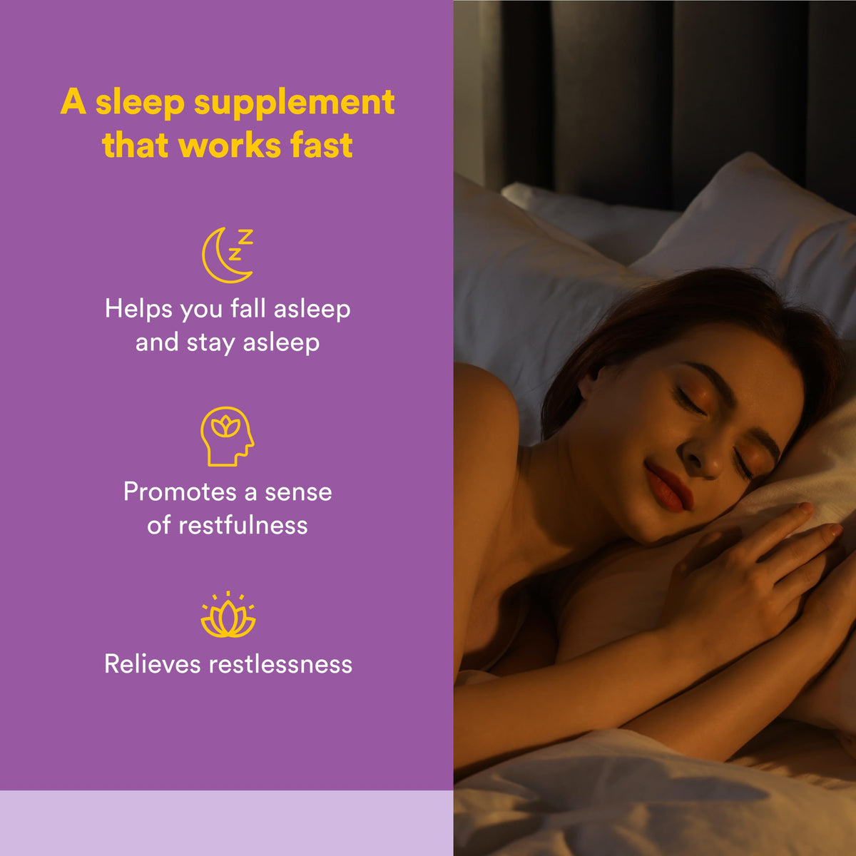 Natural Factors Tranquil Sleep emballage avec informations nutritionnelles