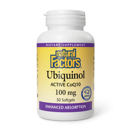 Natural Factors Ubiquinol 100 mg gélules de 30 unités face avant
