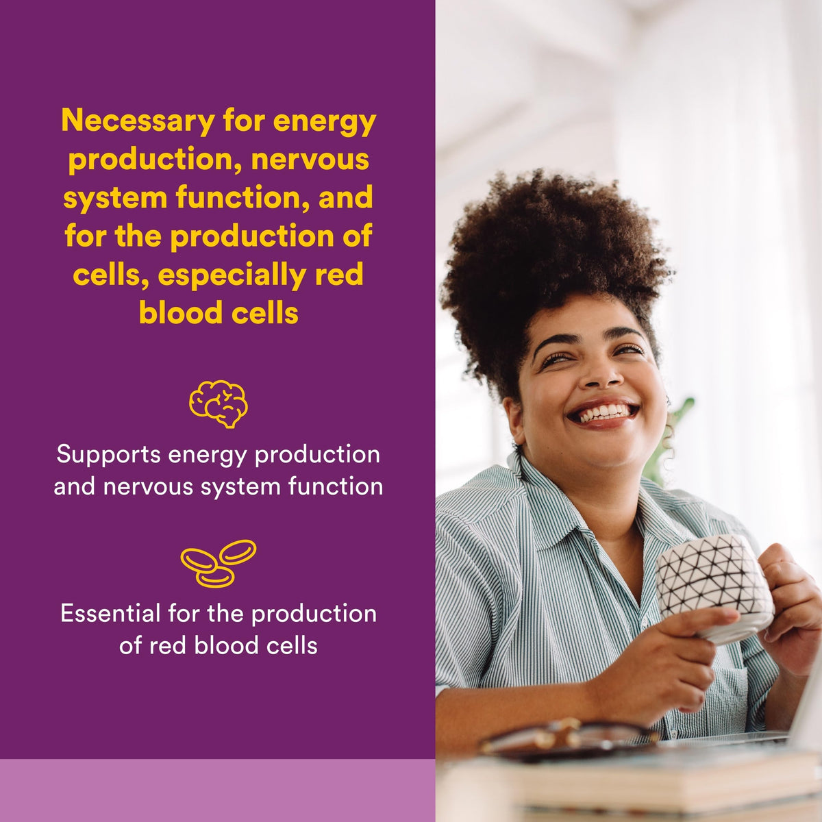 Natural Factors Vitamine B12 1000 mcg arrière du flacon