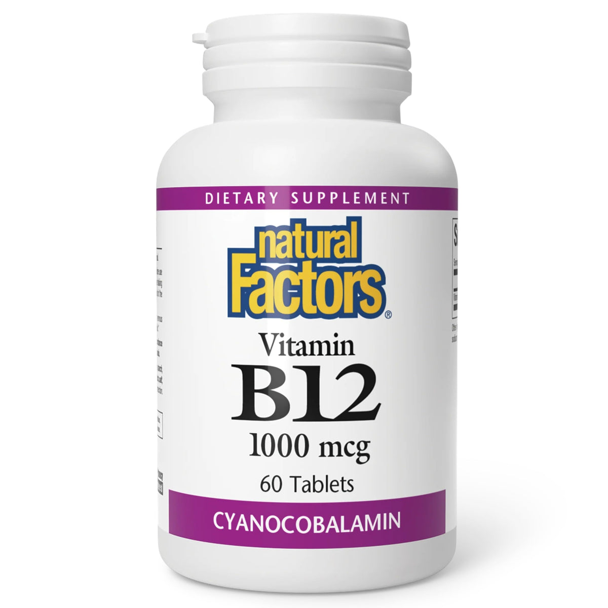 Natural Factors Vitamine B12 1000 mcg avant du flacon