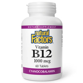 Natural Factors Vitamine B12 1000 mcg avant du flacon