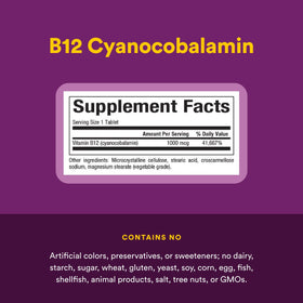 Natural Factors Vitamine B12 1000 mcg comprimés dans une main
