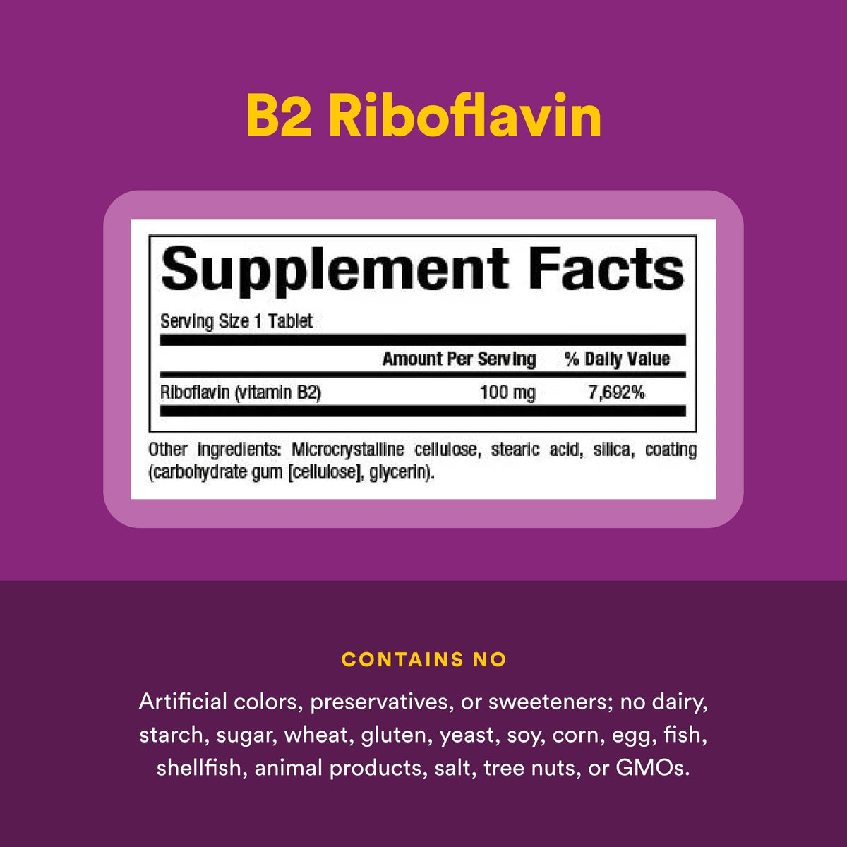 Natural Factors Vitamine B2 100 mg comprimés avec bouteille ouverte
