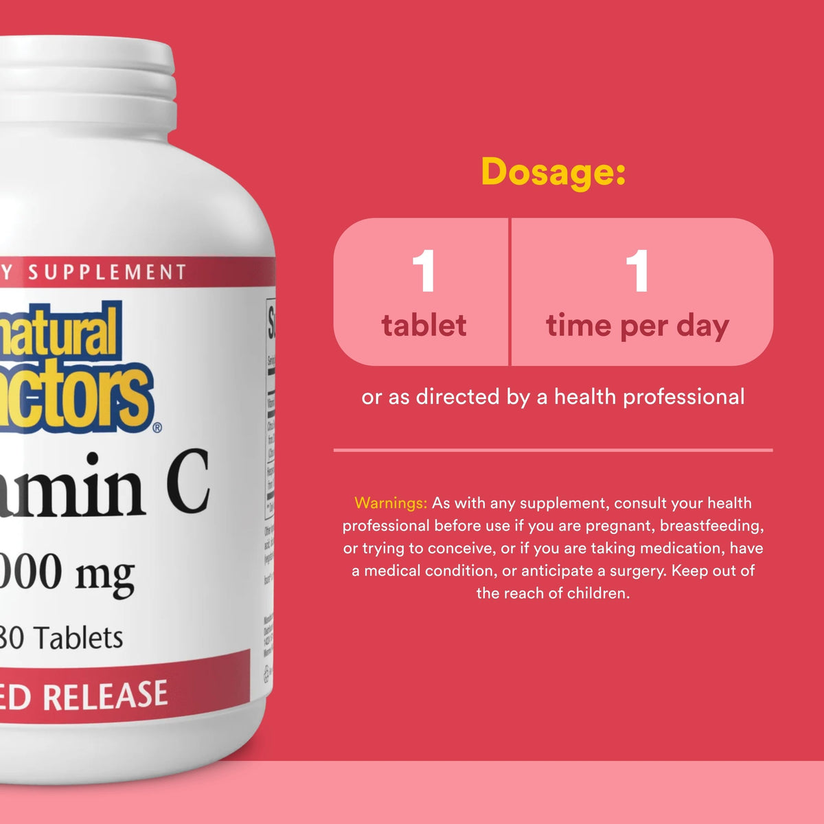Natural Factors Vitamine C 1 000 mg comprimés en boîte