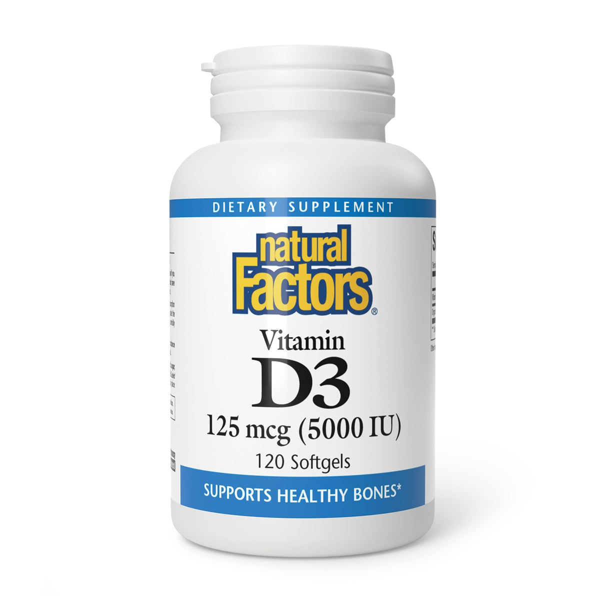 Natural Factors Vitamine D3 125 mcg 120 gélules - avant