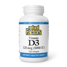 Natural Factors Vitamine D3 125 mcg 120 gélules - avant