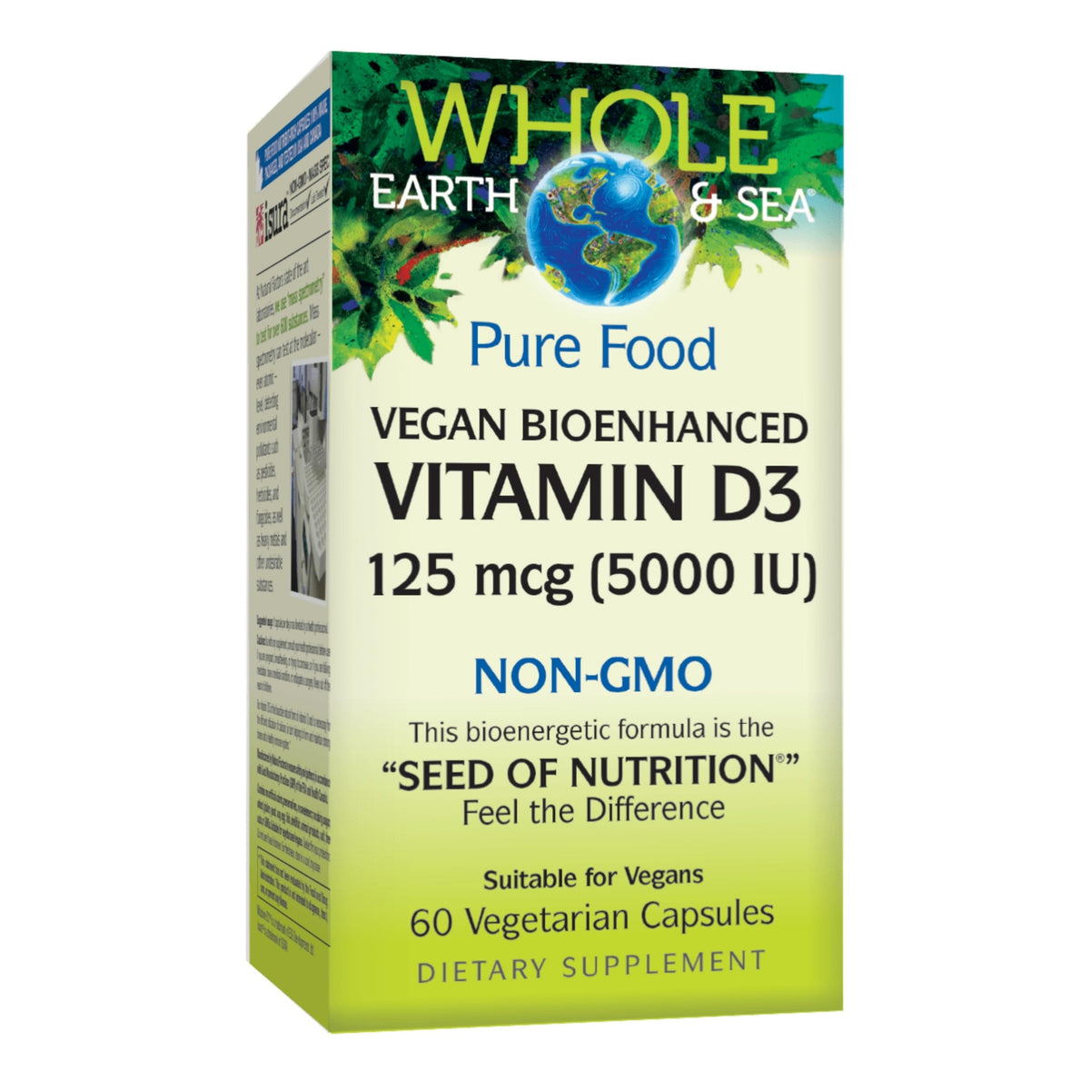 Natural Factors Vitamine D3 125 mcg 60 capsules végétariennes vue avant