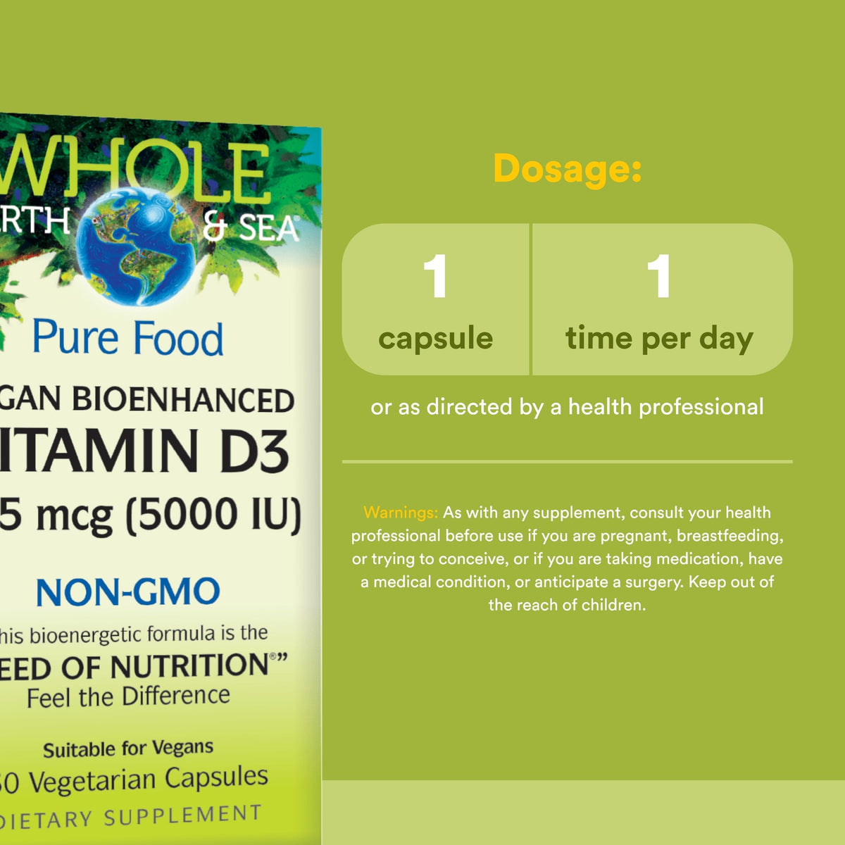 Natural Factors Vitamine D3 capsule sur une cuillère