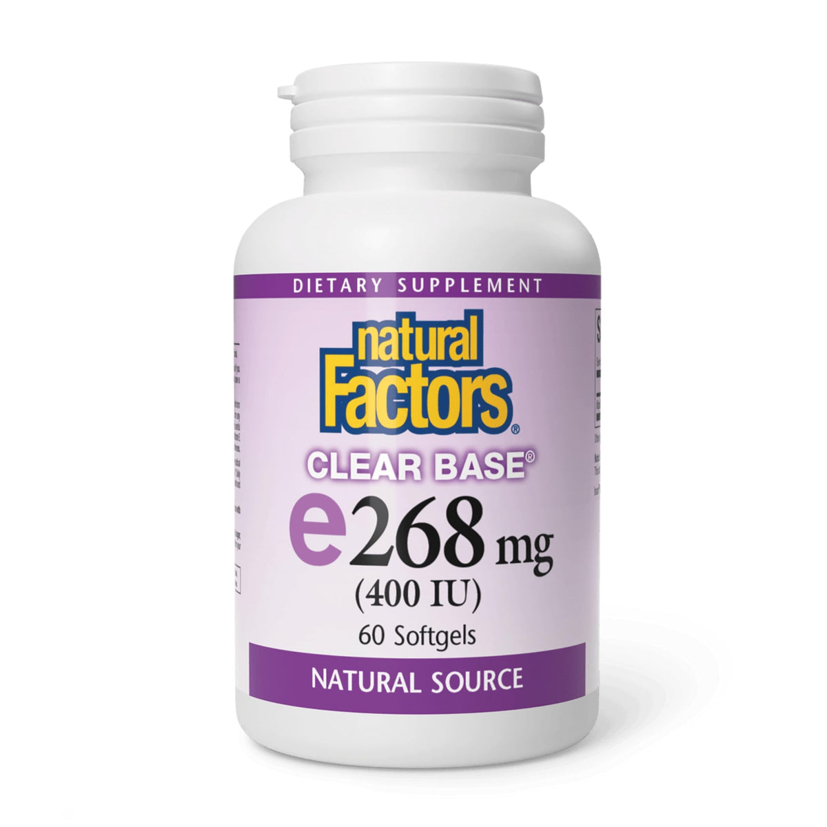 Natural Factors Vitamine E 400 IU gélules molles avant