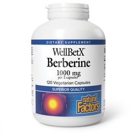 Natural Factors WellBetX Berberine 1 000 mg 120 Veg Caps - vue avant