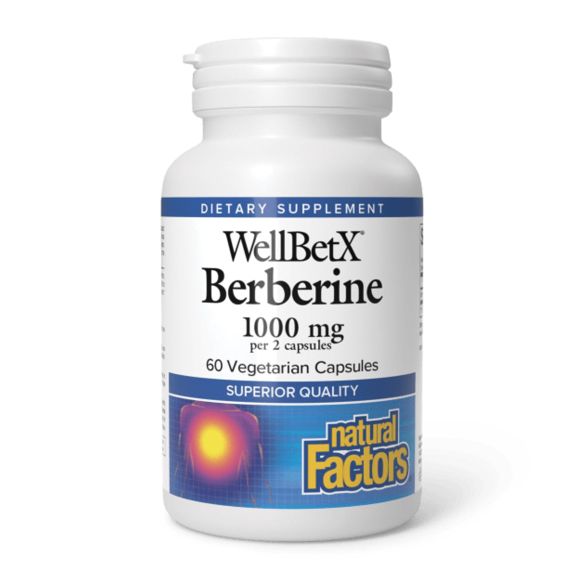 Natural Factors WellBetX Berberine 1000 mg 60 Veg Caps front view