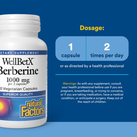 Natural Factors WellBetX Berberine 1000 mg capsule close-up