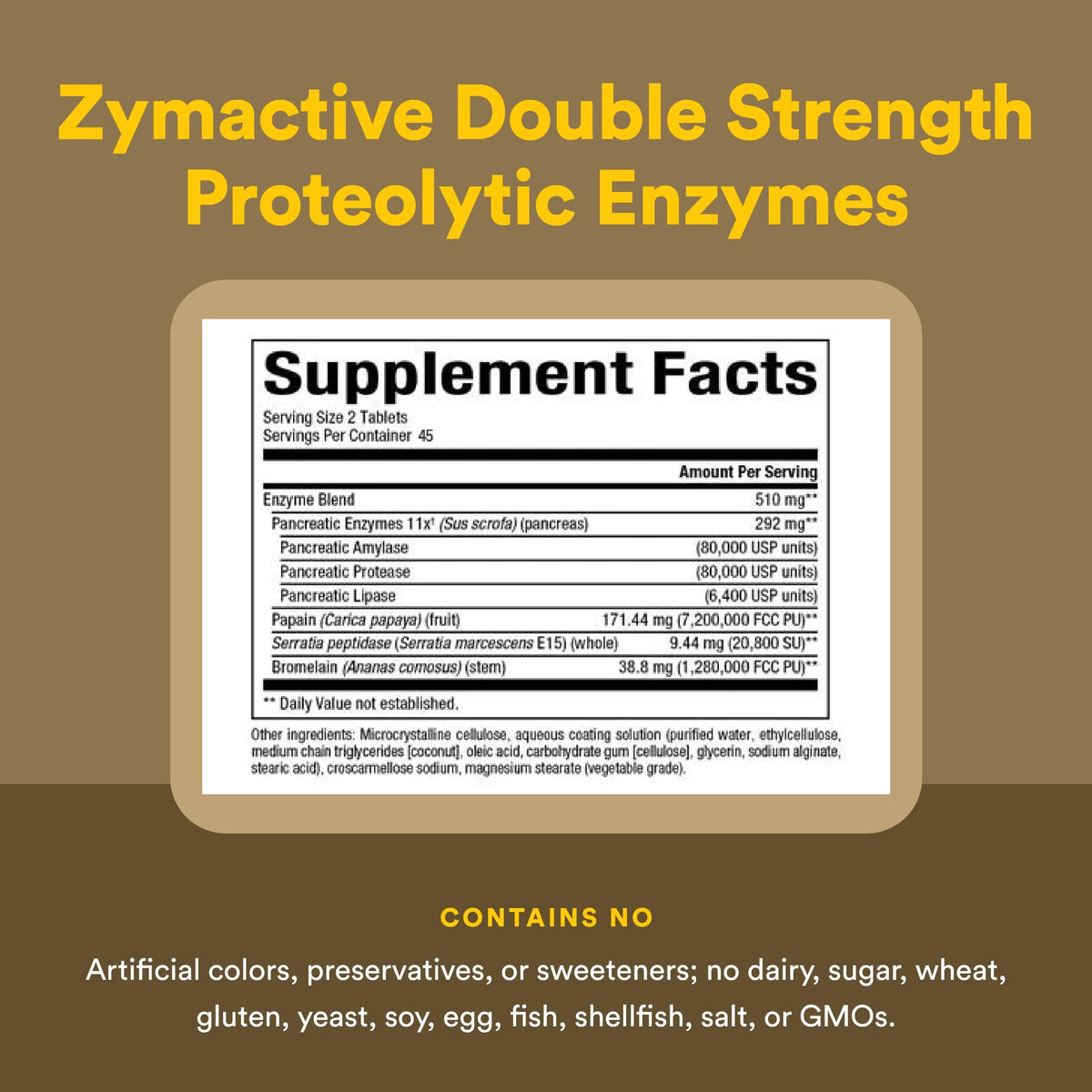 Natural Factors Zymactive Double Strength comprimés dans leur emballage