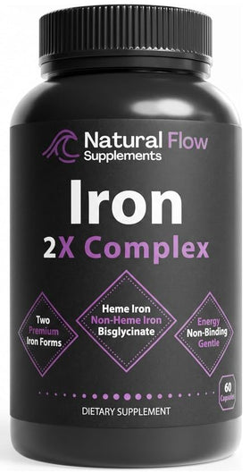 Natural Flow 2X Iron Complex 60 capsules front view