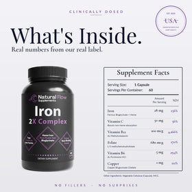 Natural Flow 2X Iron Complex bottle with label