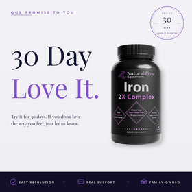 Natural Flow 2X Iron Complex capsules with a measuring spoon