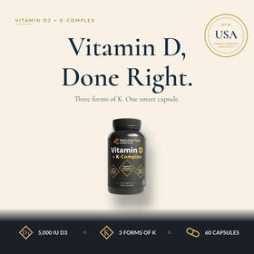 Natural Flow Vitamine D3 K2 5000 IU capsules ouvertes montrant le contenu