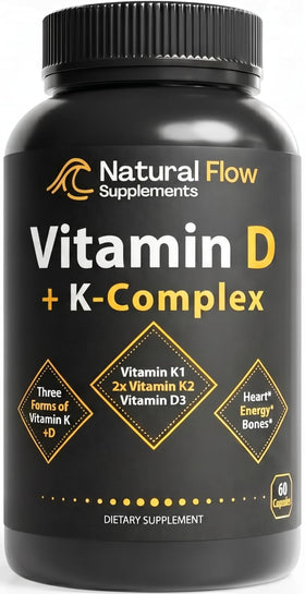 Natural Flow Vitamine D3 K2 5000 IU capsules vue de face