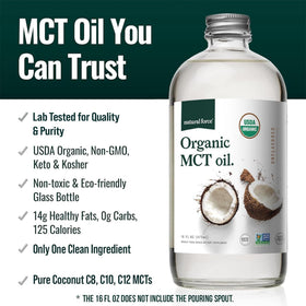Natural Force Huile MCT Bio avec étiquette biodégradable