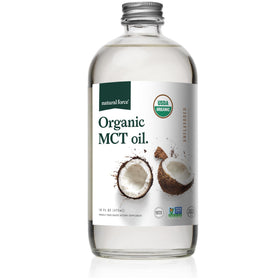 Natural Force Huile MCT Bio bouteille en verre pure vue de face
