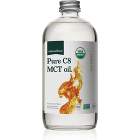 Natural Force huile MCT C8 Pure Bio bouteille en verre 16 oz