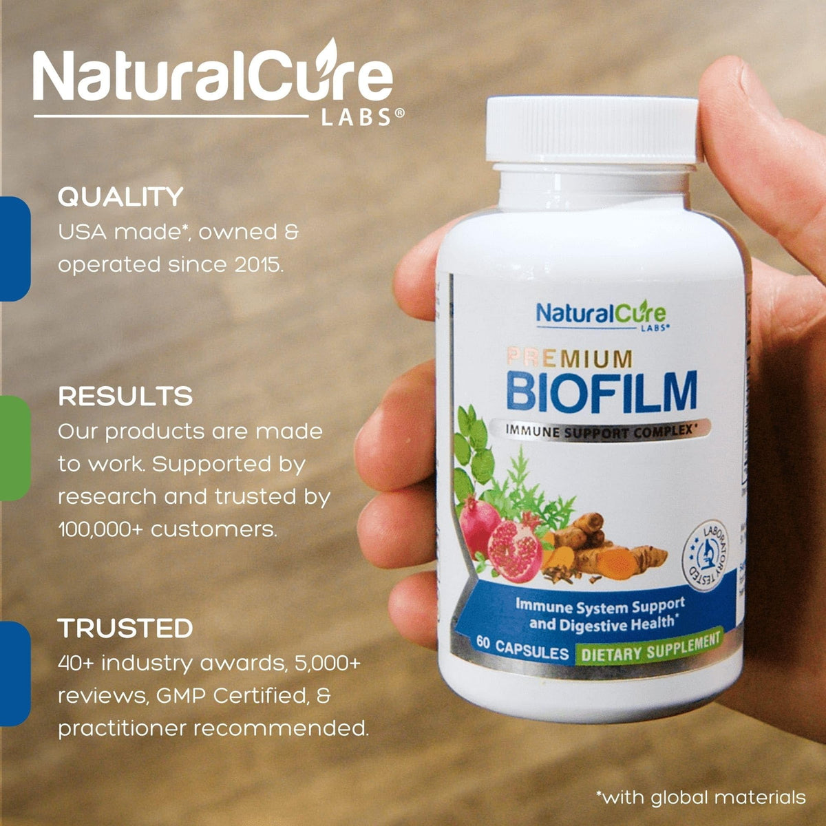 Natural Labs Biofilm Complex emballage avec informations nutritionnelles
