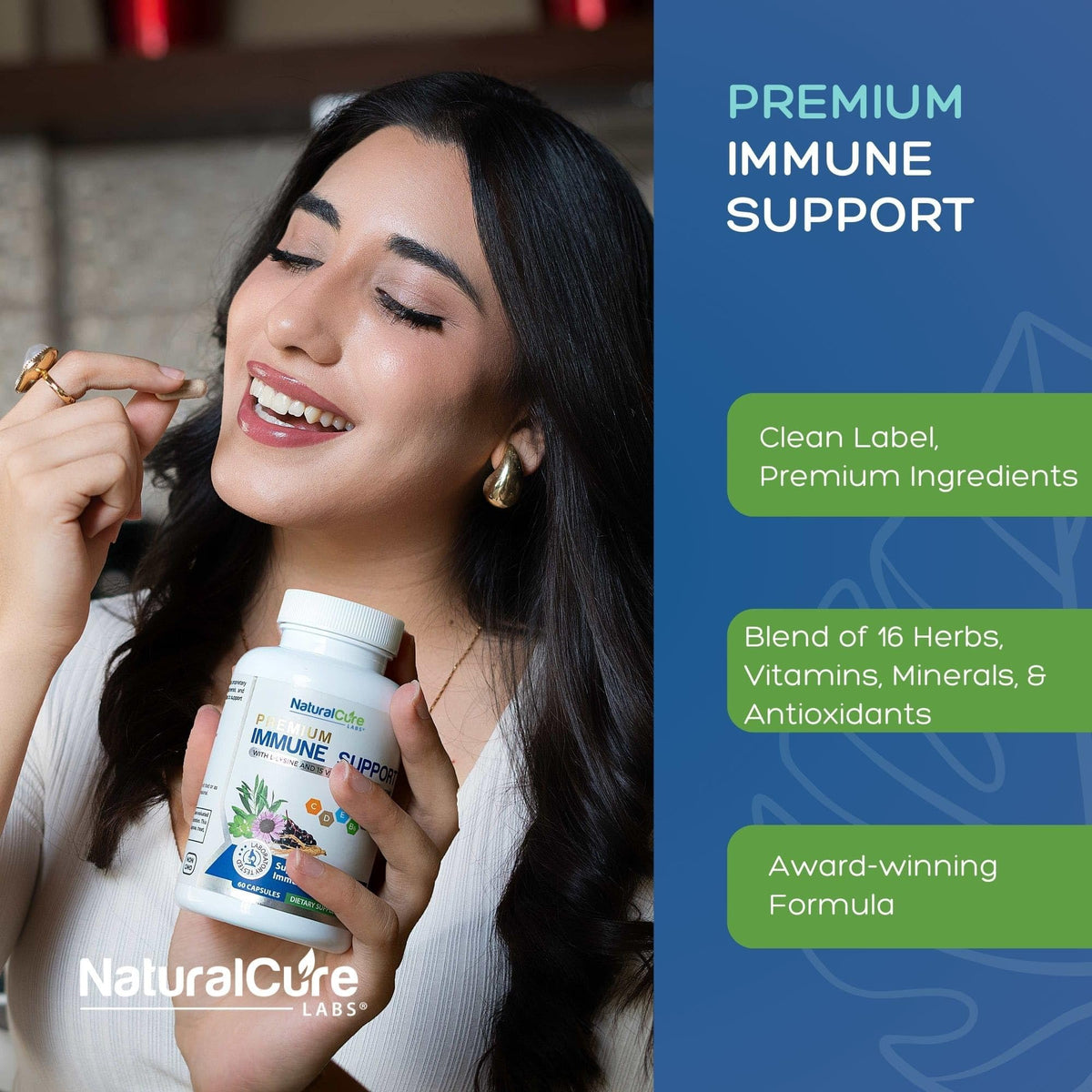 Natural Labs Complément Alimentaire 16 en 1 bouteille ouverte avec capsules