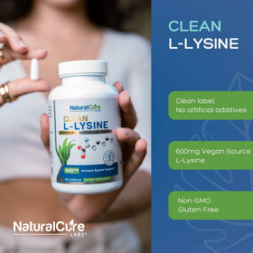 Natural Labs L-Lysine 600mg capsules back label